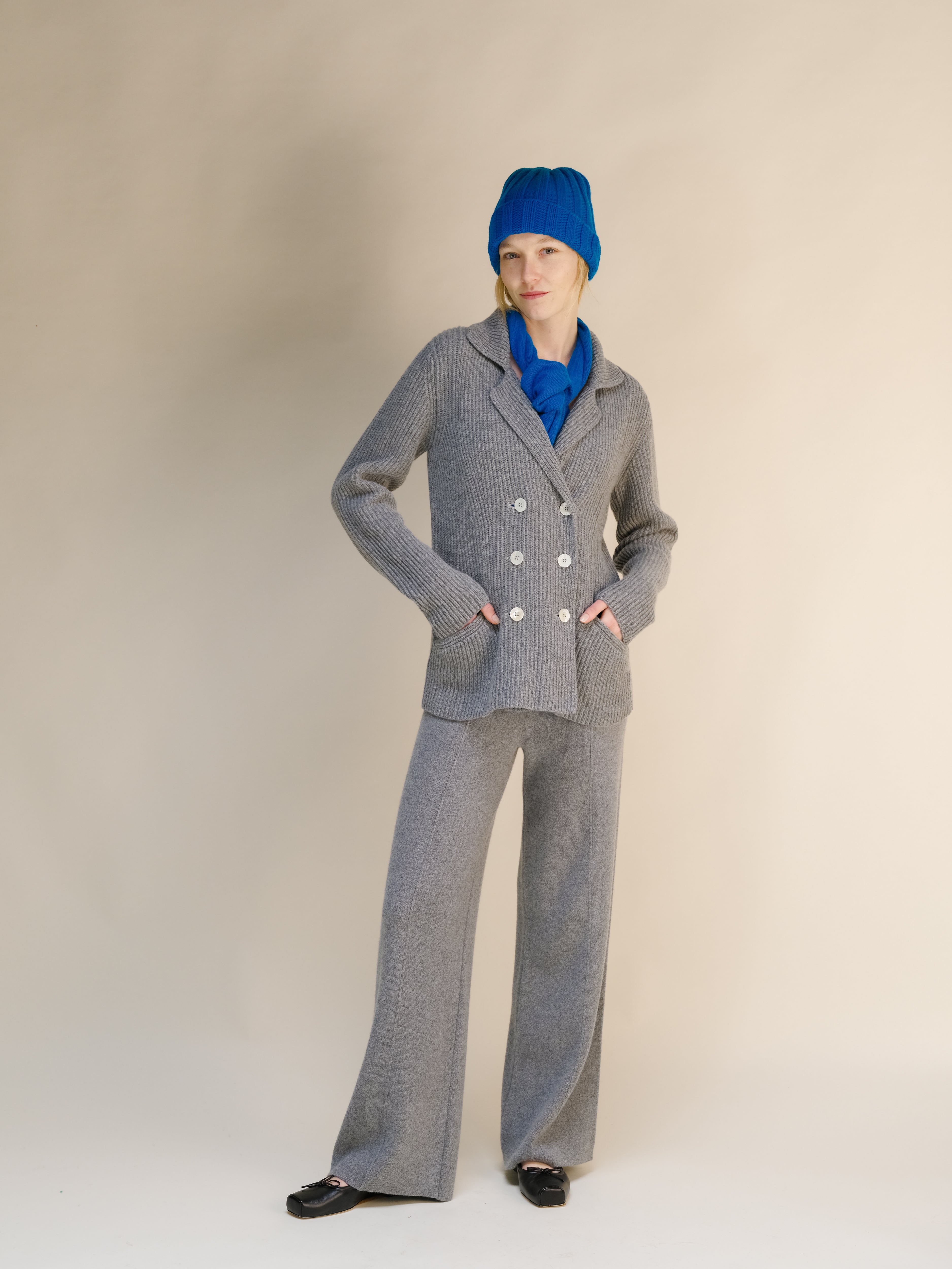 Cashmere Mix Ribbed Beanie