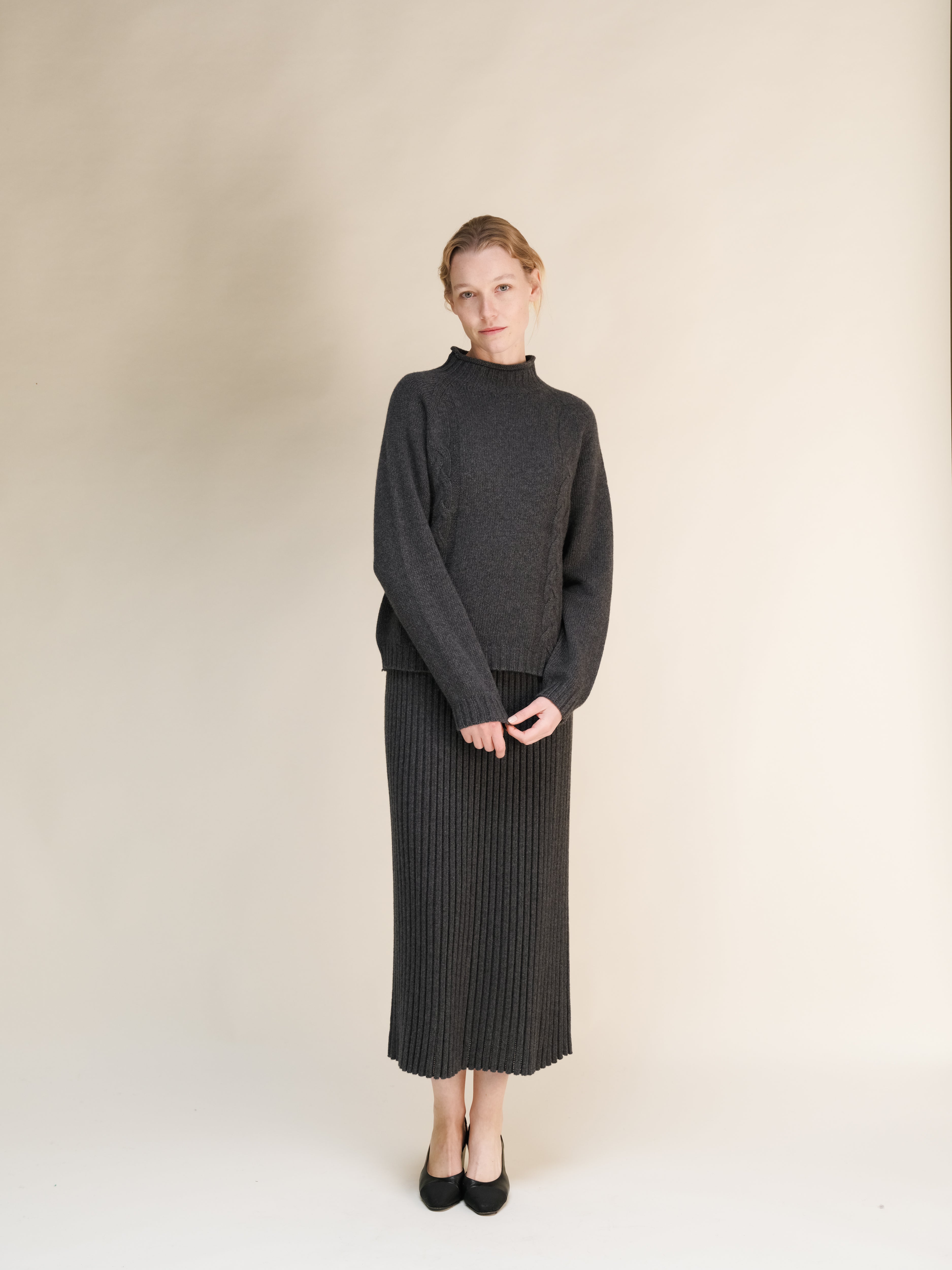 Cashmere Mix Cable "Ricciolo" Sweater (3D-Knit)