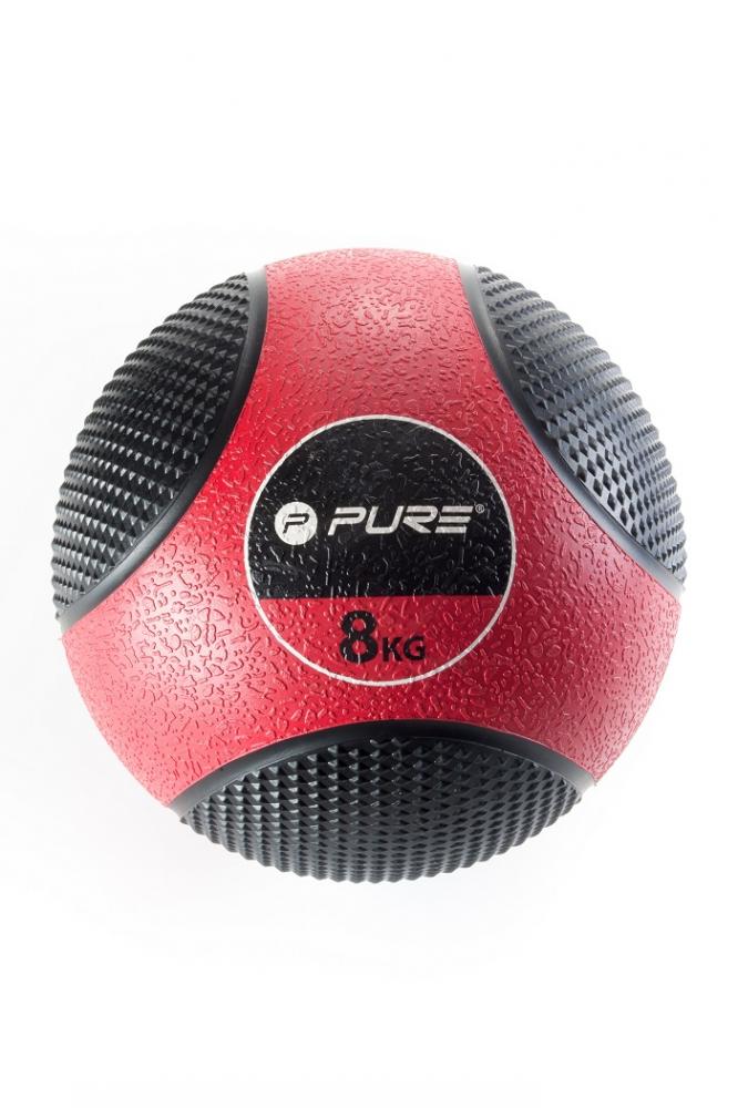 Pure 2Improve Palla Medica P2I201960 8kg Ø26cm Rosso-Nero - Medicine Ball Forza Potenza Atleti