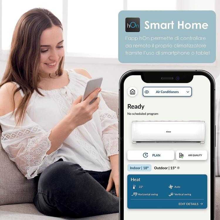 Candy Pura Climatizzatore Condizionatore 9000 Btu Inverter R32 A++ Wifi Con App