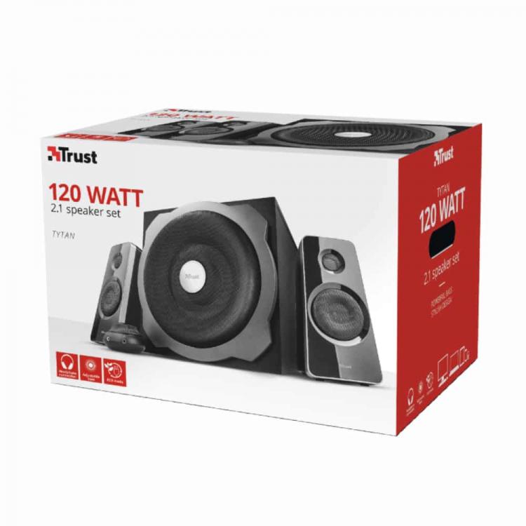 Trust Tytan Set Altoparlanti 2.1 Casse Subwoofer Pc Tv Smartphone Gaming 120W