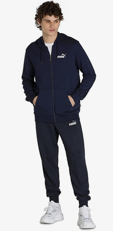 Puma Felpa Cappuccio ESS Small Logo 586704-06 Blu Navy