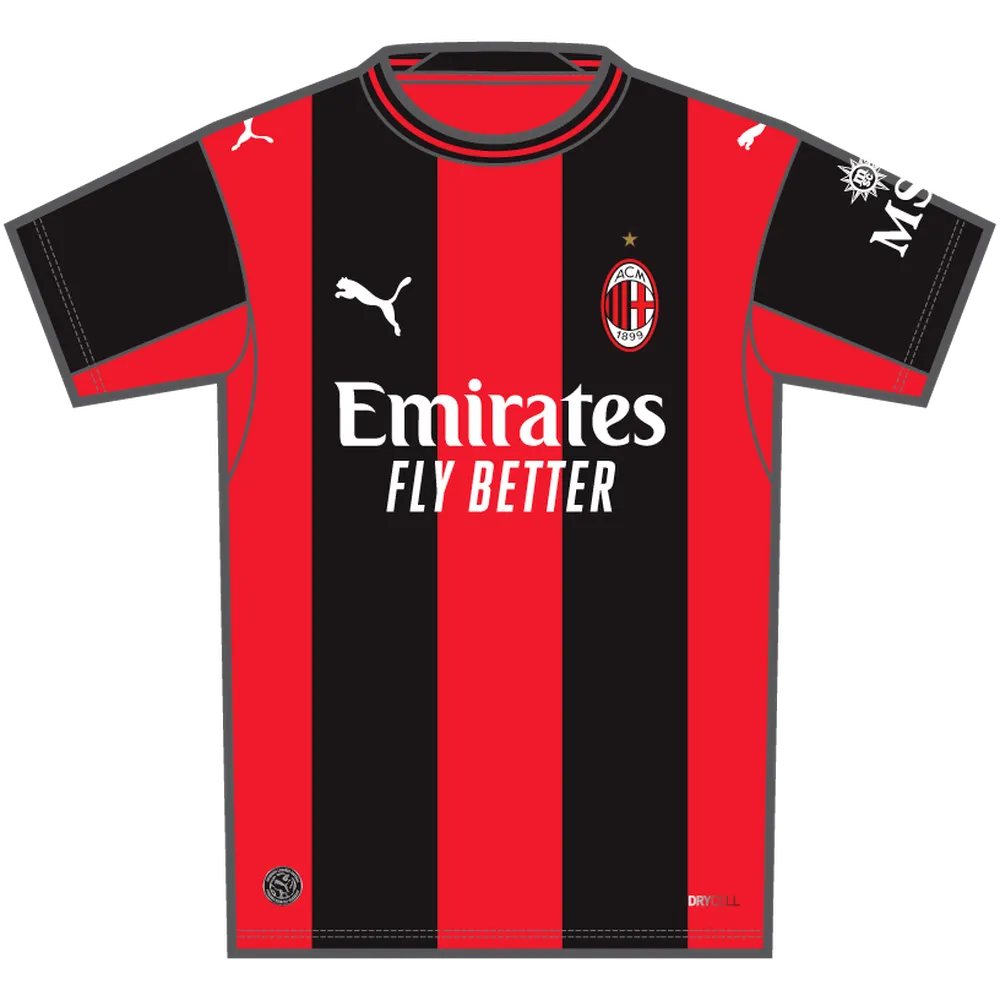 Puma Maglia Calcio AC Milan Home Jersey Replica Uomo Rosso Nero - 784121-01