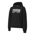 Puma felpa con cappuccio da ragazza con stampa argento Alpha 583303 01 nero