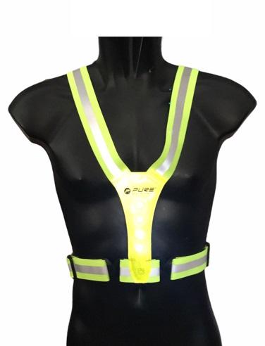 Pure 2Improve Gilet Running LED P2I320180 Yellow Riflettente