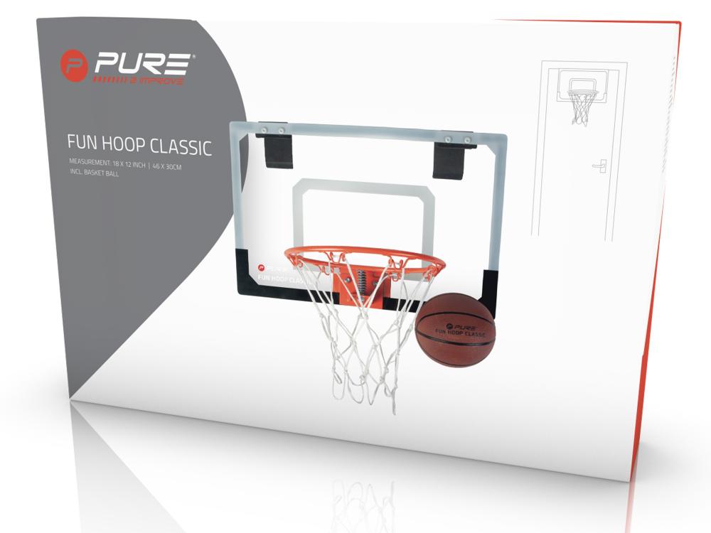 Canestro Basket Mini Pure 2Improve Fun Hoop Classic P2I100210 - Tabellone 46x30cm Casa Ufficio