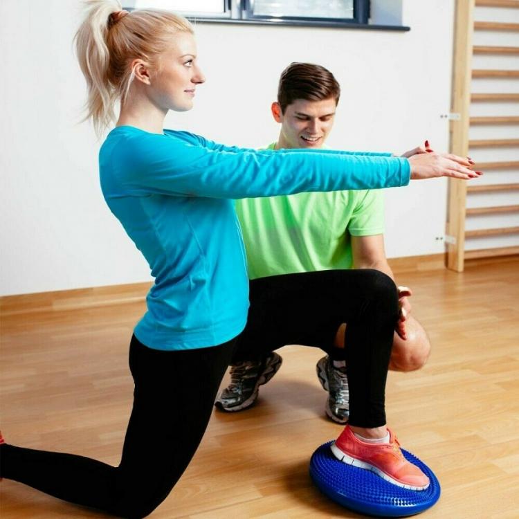 CUSCINO EQUILIBRIO GONFIABILE BALANCE PROPRIOCETTIVO DISCO YOGA PILATES | BLU