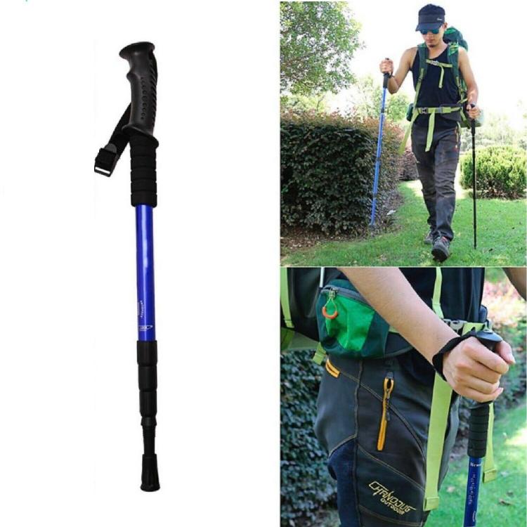 COPPIA 2pz BASTONI DA TREKKING TELESCOPICO REGOLABILE ESCURSIONI PASSEGO BLU