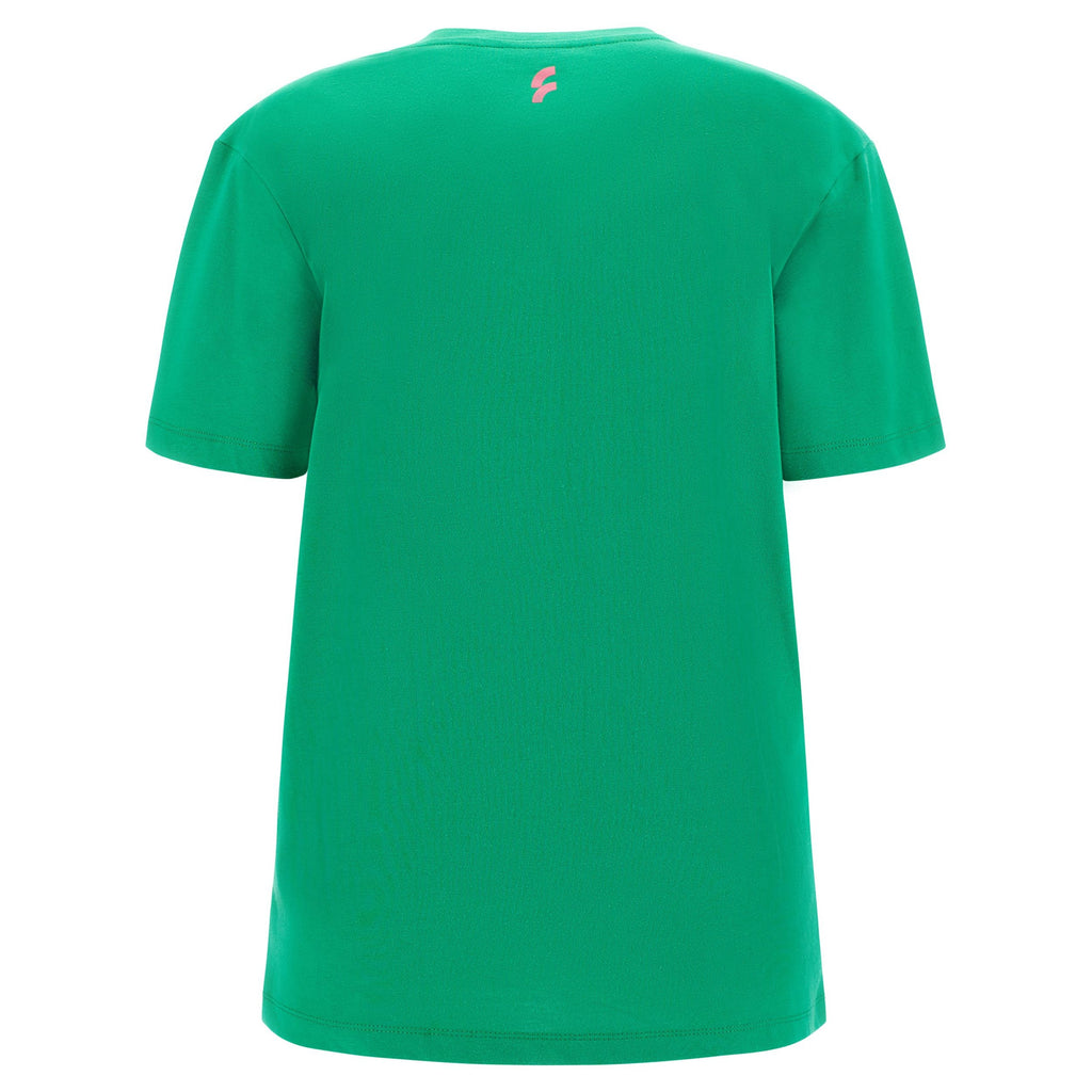 Freddy T-shirt da donna in cotone e stampa lettering S3WGZT4 V87 bright green