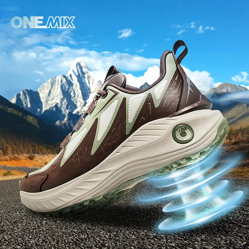 ONEMIX Scarpe casual da uomo autunno inverno Scarpe da trekking antiscivolo e resistenti all'usura con assorbimento degli urti morbido ed elastico