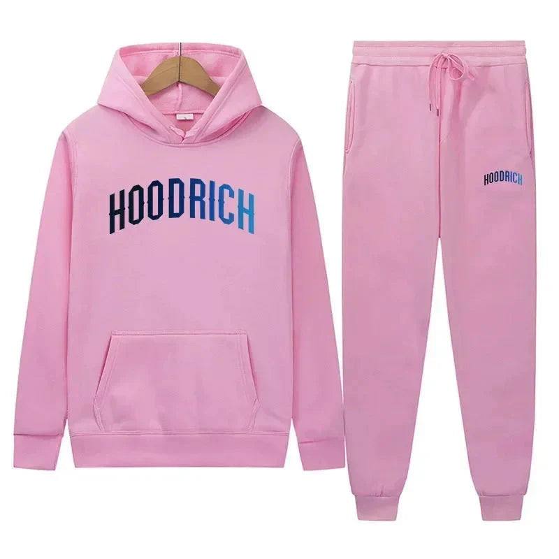 2025 Autumn/Winter Men's and Women's Letter-Printed Sporty Sweatshirt Set - Classic, Retro, Comfortable and Versatile