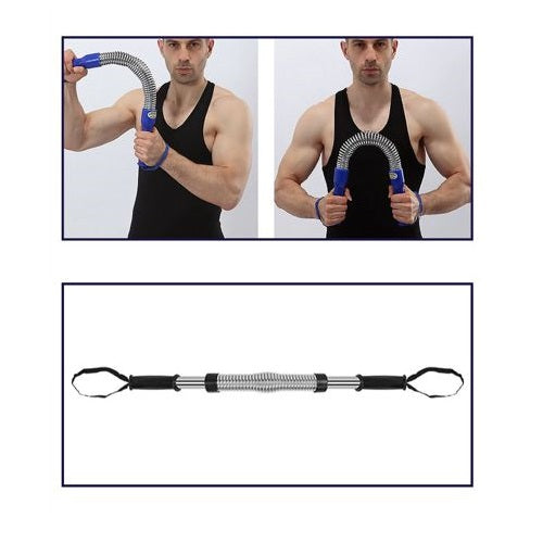 Power-Twister Barra Di Potenza A Molla Attrezzi Da Palestra Fitness Cromata 60Kg