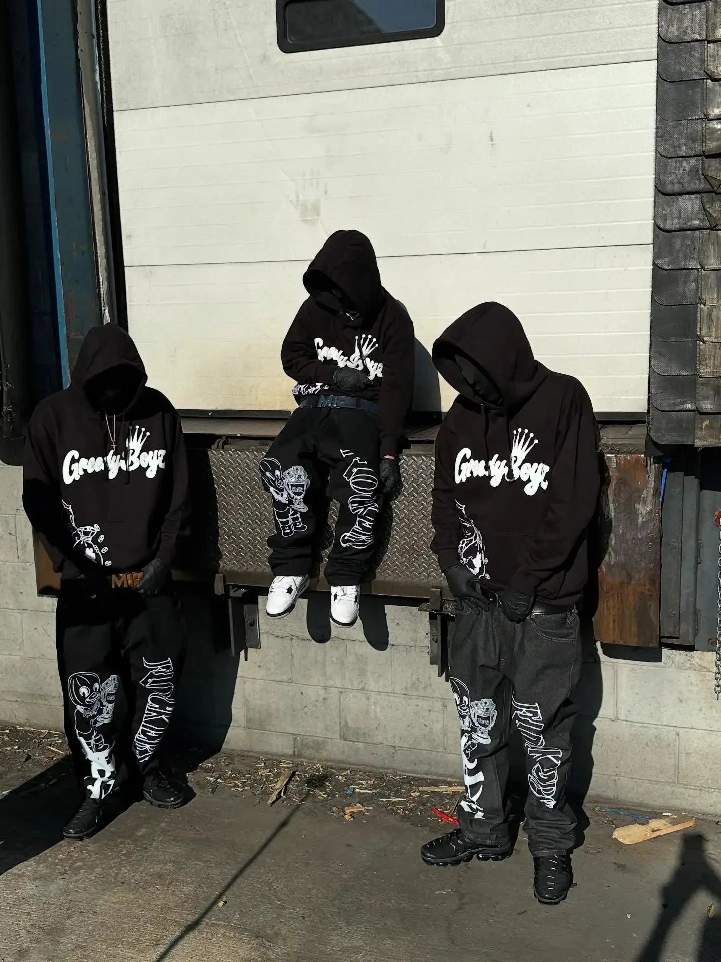 Street Hip Hop Style Money Skull Print Men Hoodie Set Black Bold Print Oversized Fashionable Versatile Hoodie Streetwear Fashion