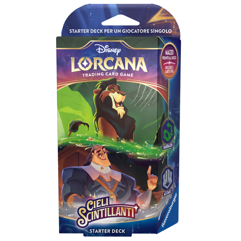 Disney Lorcana – Cieli Scintillanti – Starter Deck Smeraldo/Acciaio (Italiano)
