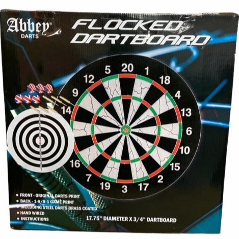 Abbey Set Bersaglio Darts Flock II 52AL - Bersaglio Freccette Bifacciale con 6 Freccette