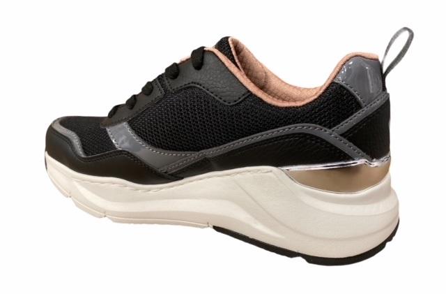 Skechers Rovina Clean Sheen Sneakers Casual Donna Nero 155046