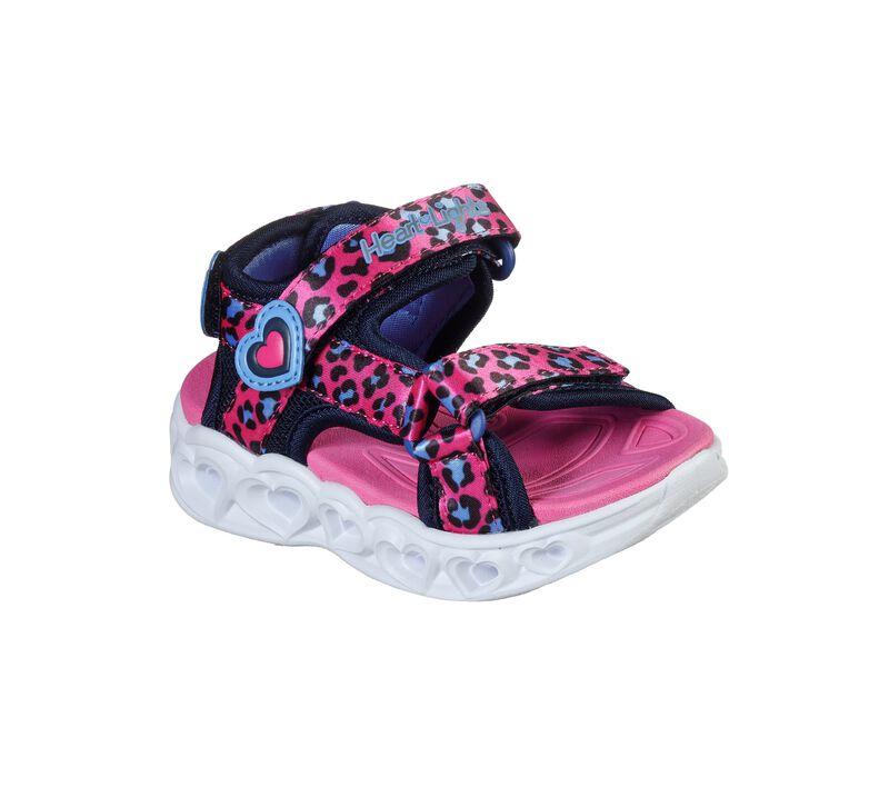 Skechers Sandalo Bambina Lights Heart Sandal Savvy Cat 302090N-HPBL Rosa Blu