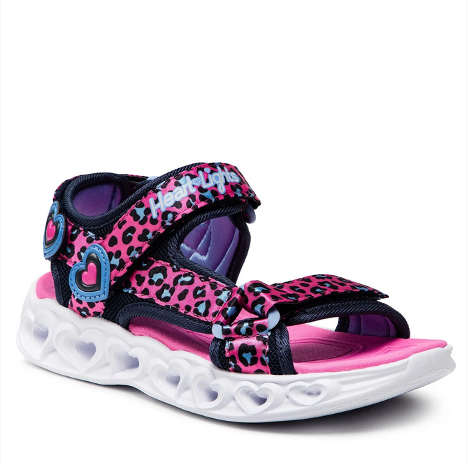 Skechers Sandalo Bambina Lights Heart Savvy Cat 302090L-HPBL Rosa Blu