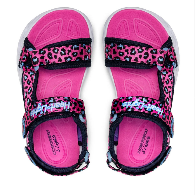 Skechers Sandalo Bambina Lights Heart Savvy Cat 302090L-HPBL Rosa Blu