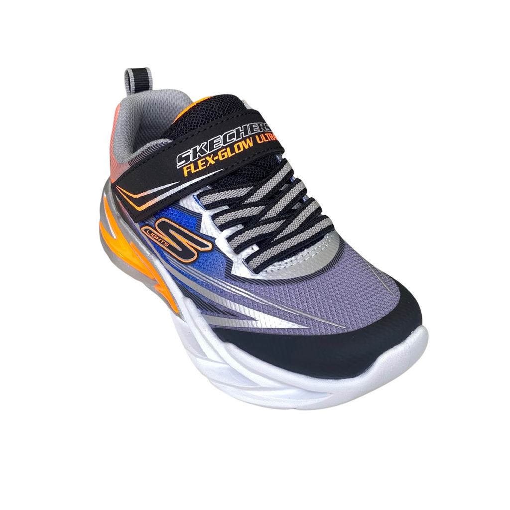 Skechers scarpa da ginnastica da bambino con luci S Light Flex Glow Ultra 400139L/BKS nero-argento