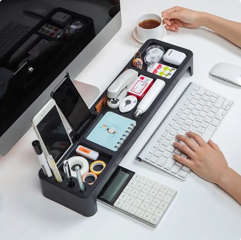 Organizzatore Da Tavolo Scrivania Rack Portaoggetti Organizer Tastiera Computer