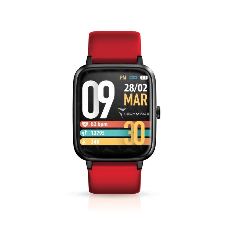 Techmade Smartwatch Move Bluetooth E Gps Integrato Sport Impermeabile Ip68 Red