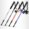 BASTONE DA TREKKING METALLO TELESCOPICO 63-135CM REGOLABILE ESCURSIONI PASSEGGIO