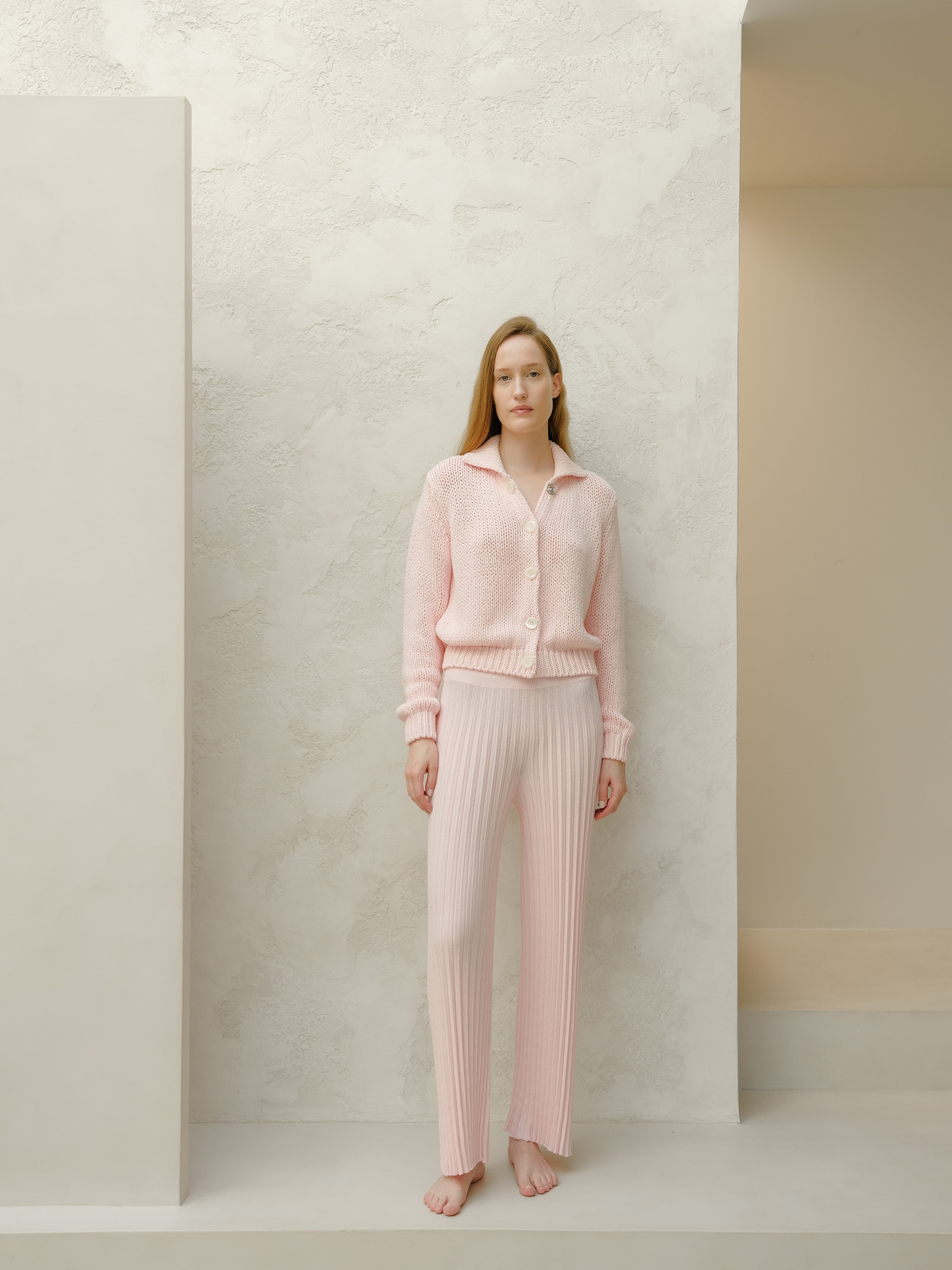 Fine Cotton Plissé Pants (3D-Knit)