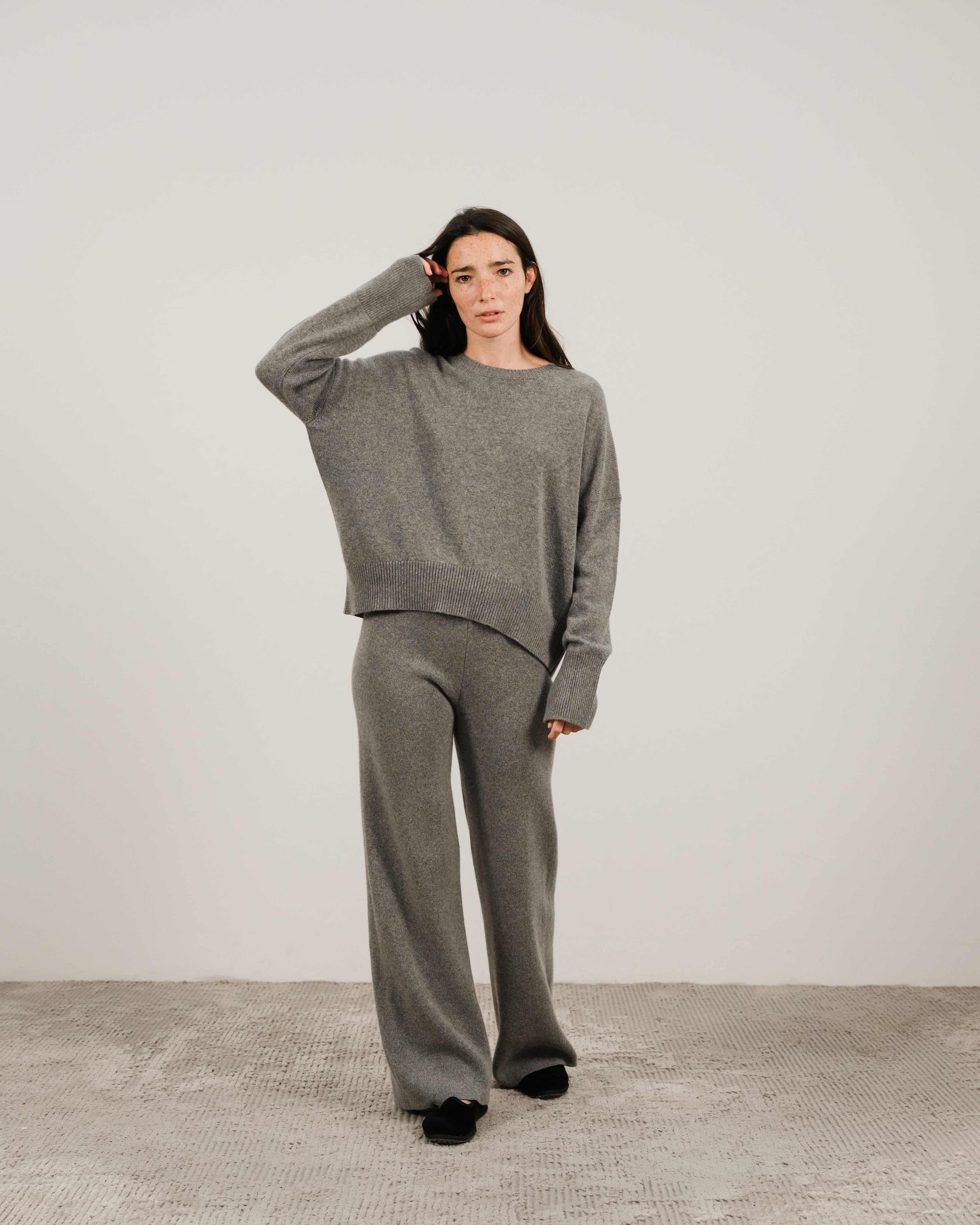 Cashmere Mix Relaxed Crewneck Sweater