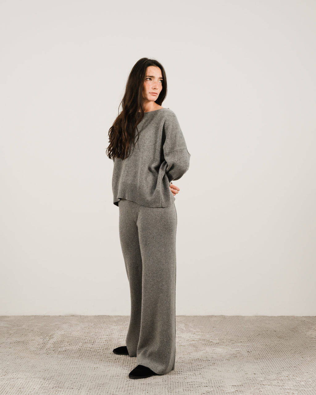 Cashmere Mix Relaxed Crewneck Sweater