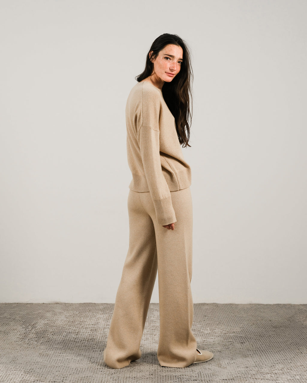 Cashmere Mix Relaxed Crewneck Sweater