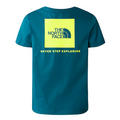 The North Face maglietta manica corta da ragazzo Redbox NF0A87T5YAO 
blu muschio giallo limone