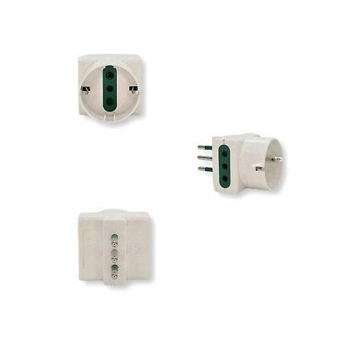 ADATTATORE TRIPLA SPINA S11 P30 10A | 2 PRESE BIPASSO 10/16A + 1 SCHUKO 10/16A |