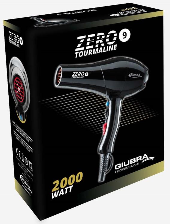 Giubra Phon Asciugacapelli Zero 9 Semi Compact Tourmaline 2 Velocita 2000W Nero
