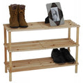 Scarpiera In Legno 3 Ripiani Salvaspazio Scaffale Scarpe Portascarpe 63X48X23Cm