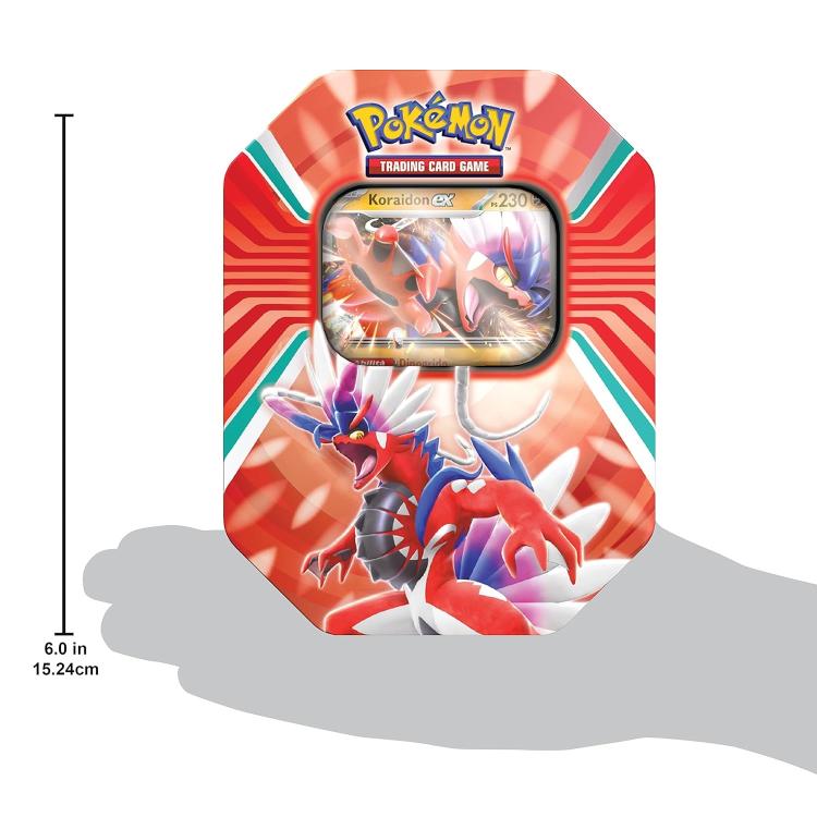 Pokemon Tin: "Leggende Di Paldea" Tcg Gcc Gioco Carte Koraidon/Miraidon (Random)
