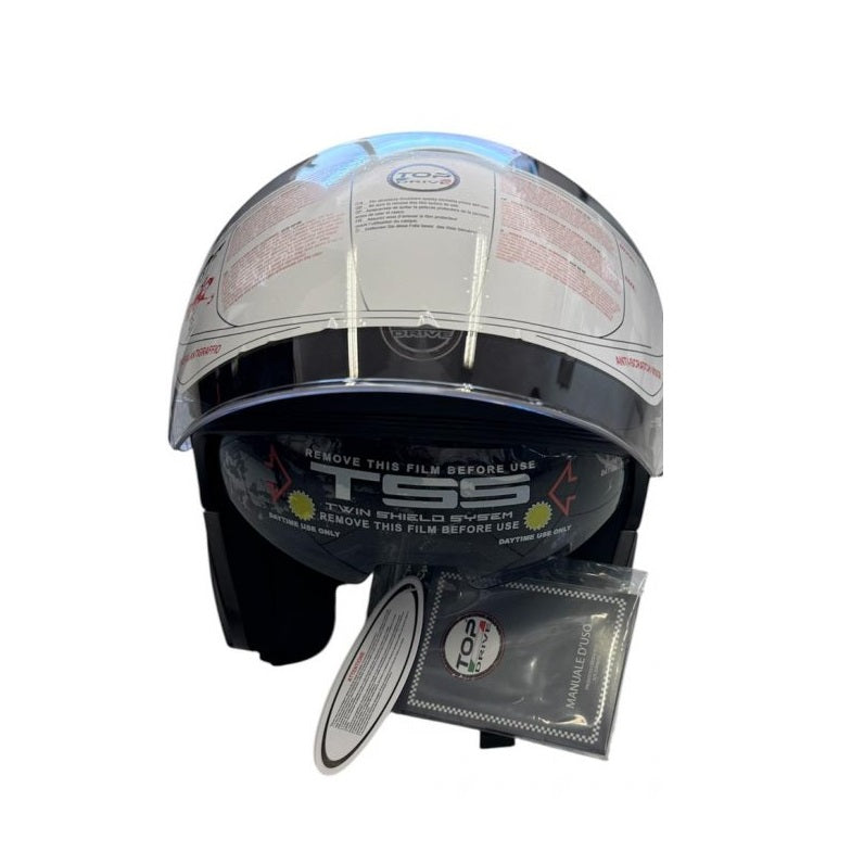 Casco Jet (Max) Moto Scooter Omologato Doppia Visiera Removibile Grigio Shine M