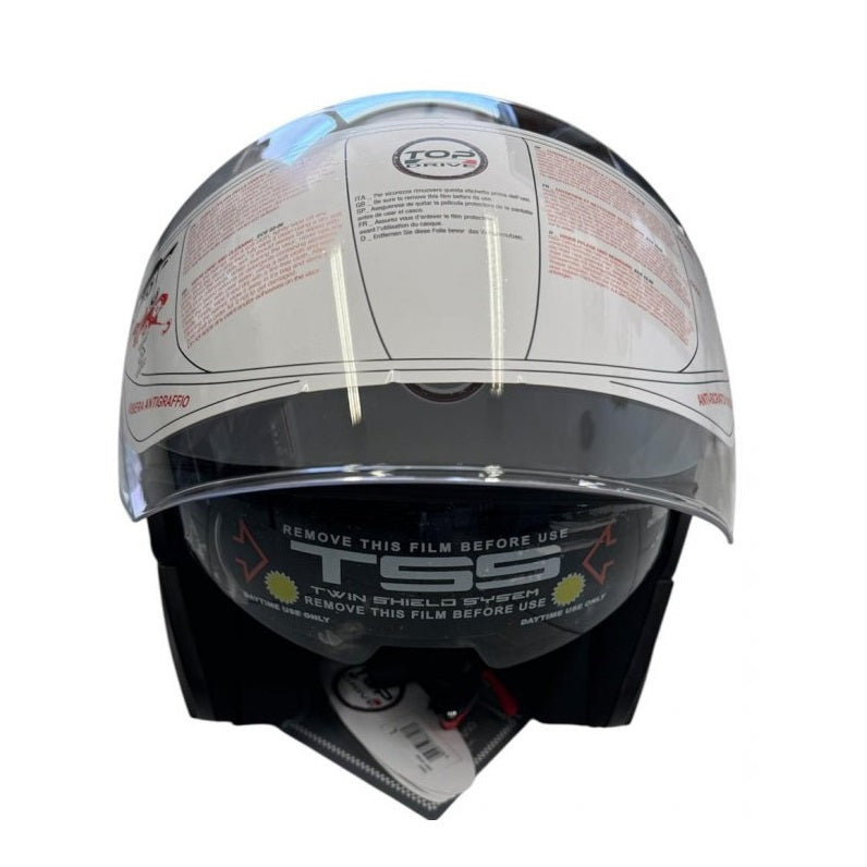 Casco Jet (Max) Moto Scooter Omologato Doppia Visiera Removibile Grigio Shine S