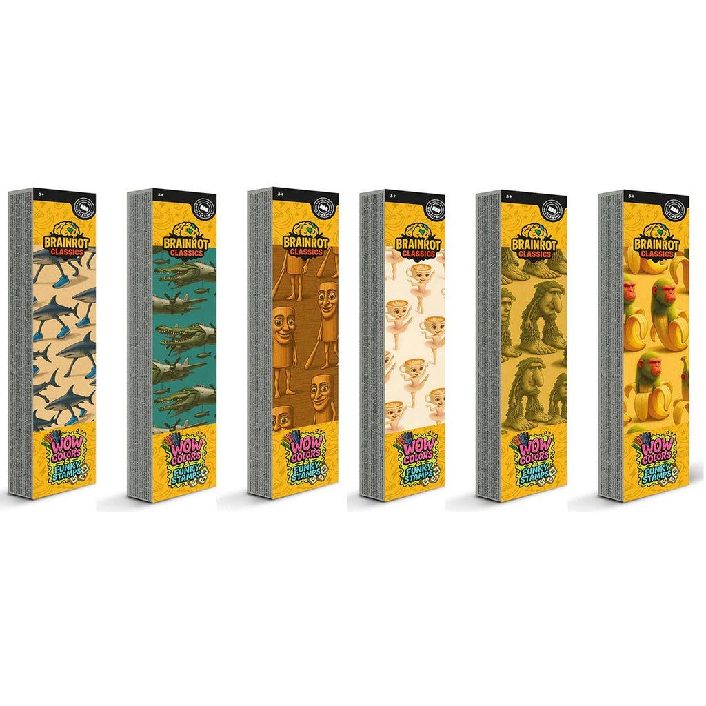 BRAINROT Classics Colors & Funky Stamps Pennerelli Stampi (Chimpanzini Bananini)  3+ Giotto Fila Made in Italy Set Regalo Bambini Natale Pasqua