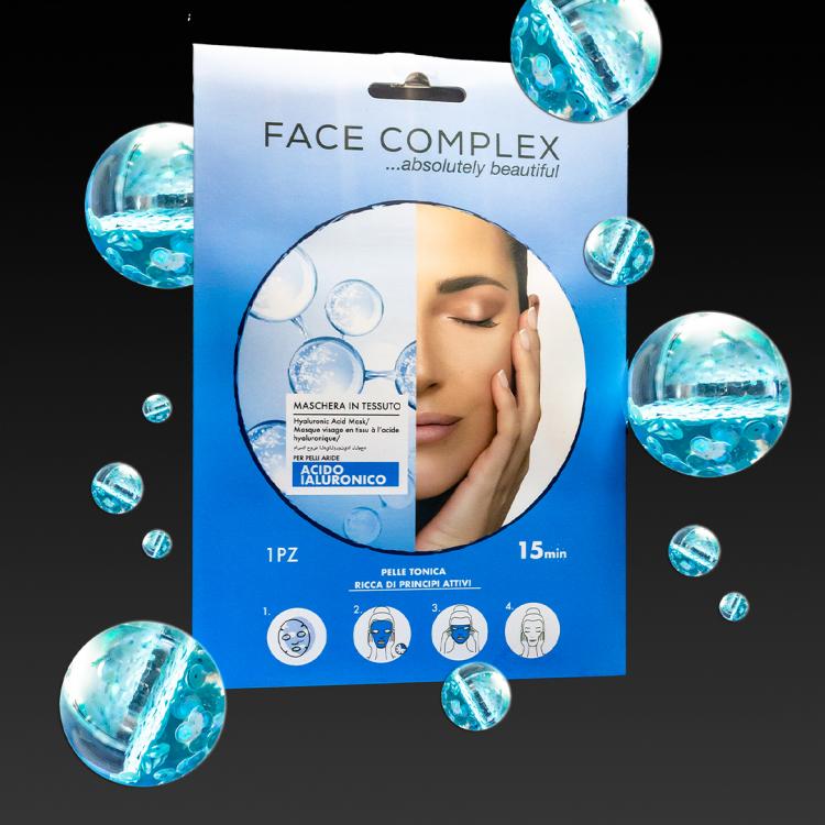 Face Complex 8Pz Maschera In Tessuto Viso Acido Ialuronico Collagene Limone Bava