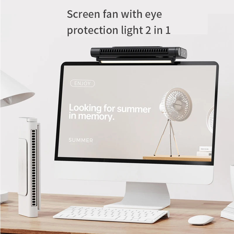 2026 Upgraded Portable Air Conditioner USB Charger Adjustable Office Computer Screen Mounted Electric Fan Desktop Tower Fan
