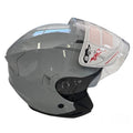 Casco Jet (Max) Moto Scooter Omologato Doppia Visiera Removibile Grigio Shine L