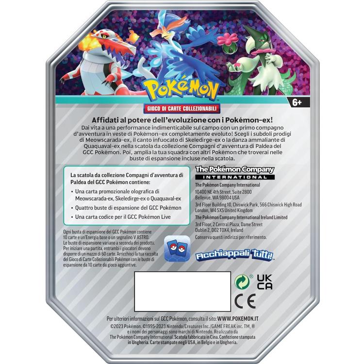Pokemon Tin: Compagni D'Avventura Di Paldea Espansione Partner (Skeledirge-Ex)