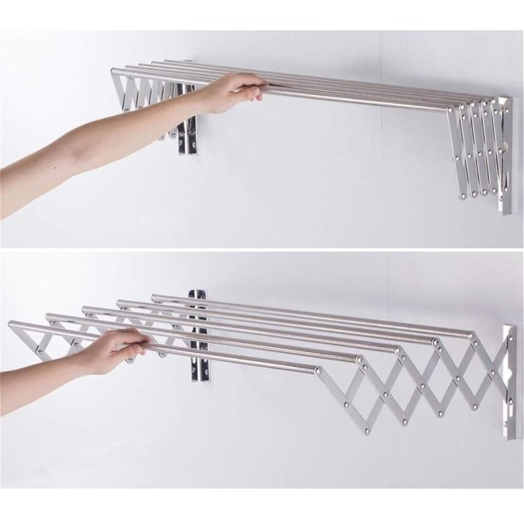 Stendibiancheria a Parete Estensibile Stendino Balcone Da Esterno o Bagno 80 cm