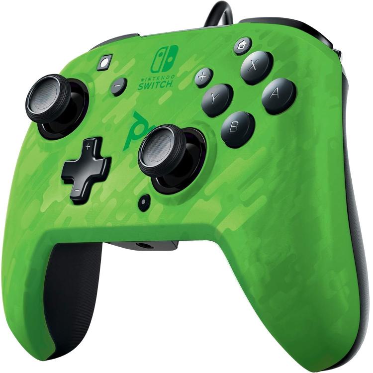 Pdp Controller Wired Nintendo Switch Con Cavo Cablato Faceoff Deluxe Audio Green
