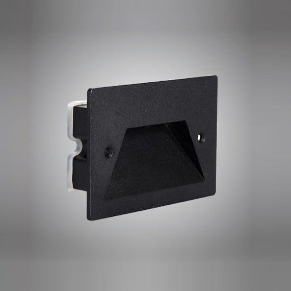 Faretto Segnapassi Ip65 Led 3W Incasso Scatola 503 Per Scale Giardino 3000K/Nero