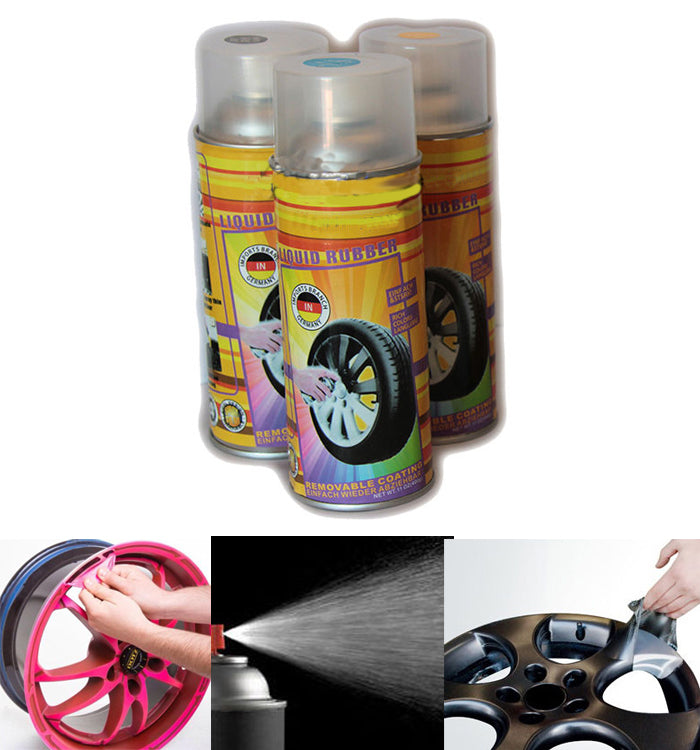 Vernice Removibile Bomboletta Spray 400Ml Pellicola/Wrapping Cerchi Auto (Nero)