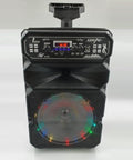 CASSA KARAOKE LED AMPLIFICATA TROLLEY BLUETOOTH USB SD CON MICROFONO TELECOMANDO