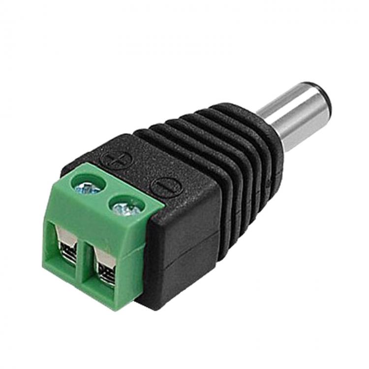 50pz CONNETTORE CONNETTORI SPINOTTO ALIMENTAZIONE MASCHIO A VITE TELECAMERE/LED