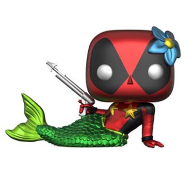 Funko Pop ! Mermaid Deadpool (321) Special Edition Con T-Shirt Xl Vinyl Figure